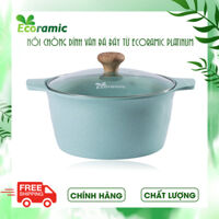Nồi Chống Dính Ecoramic Platinum Vân Đá Đáy Từ Chính Hãng Cao Cấp, Siêu Bền, Dùng cho mọi loại bếp từ, Bảo hành sản phẩm 2 tháng - 22cm đáy từ
