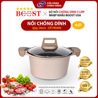 Nồi Chống Dính size Trung 26cm – SP TÁCH LẺ của Bộ Nồi Chống Dính 5 Lớp hợp kim đúc nguyên khối Aluminum Boost
