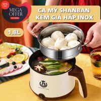Nồi Cơm Đa Năng, Nồi Lẩu Điện Vân Đá Chống Dính ShanBan Electric 1.8L Kèm Lồng Hấp - Linh Store