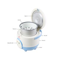 Nồi cơm điện 0.6 lít Happy Cook HC 060 - Màu xanh