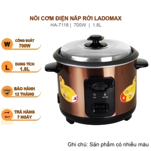 Nồi cơm điện 1.8L nắp rời Ladomax HA-7118