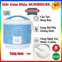 Nồi Cơm Điện 1.8L Sunhouse SHD8622G, Công Suất 700W Nấu Nhanh, Sản Xuất Tại Việt Nam ( Tặng Kèm Giá Hấp, Muôi Lấy Cơm)