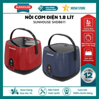 Nồi cơm điện 1.8L SUNHOUSE SHD8611, lòng nồi dạng niêu, cơm dẻo ngon, bảo hành 12 tháng toàn quốc