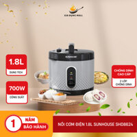 Nồi cơm điện 1.8L SUNHOUSE SHD8624 truyền nhiệt tốt, cơm chín nhanh, giữ nhiệt lâu