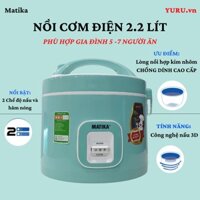 Nồi Cơm Điện 2.2 Lít | Nồi Cơm Điện Đa Năng MTK-RC2295 | Phù Hợp 5 - 7 Người Ăn | Hợp Kim Nhôm Chống Dính | BH 12 Tháng