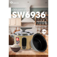 Nồi cơm điện 3.6 Lít Sowun SW 6936 - Hàng chính hãng bảo hành 12 tháng