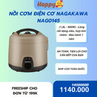 Nồi cơm điện cơ Nagakawa NAG0145 (1,8L - 900W) - Lòng nồi dạng niêu, hợp kim nhôm - Bảo hành 1 năm