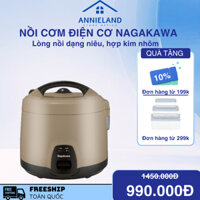Nồi cơm điện cơ Nagakawa NAG0145 (1,8L - 900W) - Lòng nồi dạng niêu, hợp kim nhôm - Bảo hành 1 năm