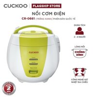 Nồi cơm điện Cuckoo 1L CR-0661 - màu xanh, lòng nồi chống dính, giữ ấm đến 24 tiếng