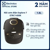 Nồi cơm điện Electrolux 1.8L E7RC1-650K - Màu đen - Nhiều chương trình nấu đa dạng - Bảo hành 2 năm toàn quốc Hàng chính hãng.