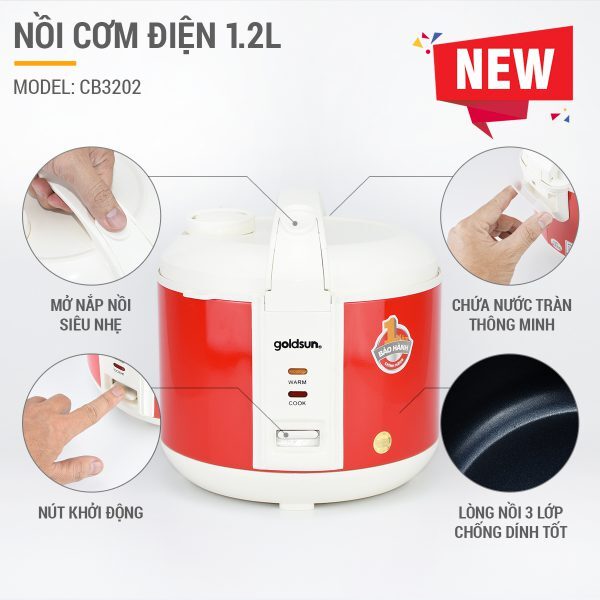 Nồi cơm điên Goldsun CB3202 - 1.2l