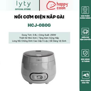 Nồi cơm điện Happycook HCJ-080G, 0.8L