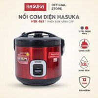 Nồi cơm điện HASUKA HSK-863 dung tích 3.2L, công suất 1200W lòng niêu chống dính Ceramic