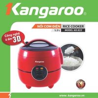 Nồi cơm điện Kangaroo 1.2 lít KG822 Trưng Bày  đỏ Lòng nồi hợp kim nhôm tráng men chống dính dày bền dễ vệ sinh.