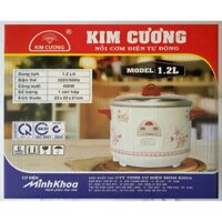 Nồi Cơm Điện Kim Cương 1.2L 1.2 Lít Nắp Rời KC-1.2LR - Hàng Chính Hãng (Bảo Hành 12 Tháng)