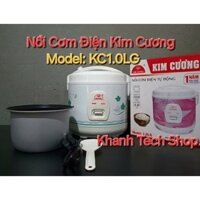 Nồi Cơm Điện Kim Cương KC1.0LG, Chính Hãng, Nồi cơm điện, Nồi cơm điện Kim Cương, Nồi Cơm Điện 1 Lít Kim Cương KC1.0LG