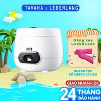 Noi com đien Lebenlang LBL0589 dung tích 1200ml, công suất 500W, thiết kế đơn giản hiện đại - hàng chính hãng - Xám