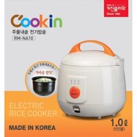 Nồi Cơm Điện Lòng Gang KITCHEN FLOWER - COOKIN, RM-NA10 1.0 Lít / Màu Kem/ Sản xuất & nhập khẩu Hàn Quốc/Chính Hãng