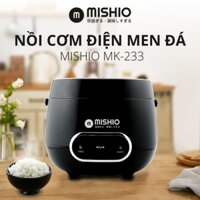 Nồi Cơm Điện Men Đá Mishio MK233 size 0.8L lòng nồi dày nặng nấu cơm ngon