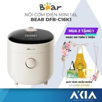 Nồi cơm điện mini 1.6L (nấu cơm 0.5L) Bear DFB-C16K1, nhỏ gọn, tiện dụng, chính hãng
