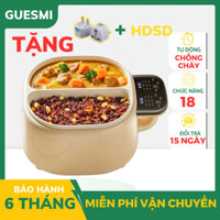 Nồi cơm điện mini 2 ngăn độc lập hiệu suất 1000W tiết kiệm điện nồi điện đa năng 18 chức năng nấu 3-5 người ăn thoải mái