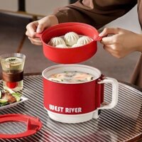 Nồi cơm điện mini 2 trong 1, nồi nấu đa năng, nồi lẩu nhỏ, nồi mì ăn liền, chảo chống dính nhỏ (có thể xào)