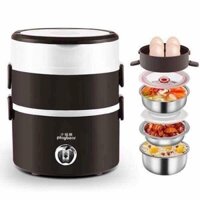 NỒI CƠM ĐIỆN MINI 3 TẦNG INOX - HỘP CƠM ĐIỆN