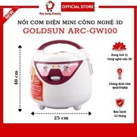 Nồi cơm điện mini chống dính công nghệ nấu 3D Nhật Bản Goldsun ARC-GW100, Nồi cơm điện nhỏ 1L nắp gài Bảo hành 12 tháng