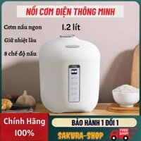 Nồi cơm điện mini đa năng ANKALE 1.2L  - Noi com dien mini có lòng nồi chống dính phù hợp cho 1-2 người ăn có thể nấu cháo souphầm canh làm bánh bông lansữa chua....Hàng chính hãng bảo hành 12 tháng.