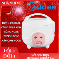 Nồi cơm điện mini Midea 0.6L, dành cho 2 người ăn, công nghệ Fuzzy Logic nấu cơm ngon hơn, bảo hành 1 năm