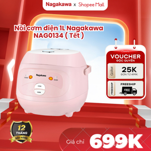 Nồi cơm điện mini Nagakawa NAG0134 (400W-1L)