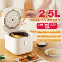 Nồi cơm điện mini thông minh, dung tích 2.5L, nấu cơm nấu cháo, có giá hấp, thích hợp cho gia đình 1-2 người và học sinh