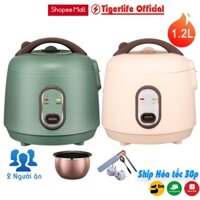 Nồi cơm điện Mini Tiger Life đa năng tích hợp 2 ngăn - Nấu cơm ngon, nấu cháo, hầm, hấp luộc - Phù hợp cho 2-3 đến 4-6