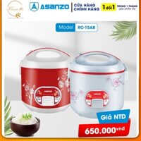 Nồi Cơm Điện Nắp Gài 1.8 lít ASANZO RC-15AB  Lòng Nồi Tráng Men Chống Dính - HÀNG CHÍNH HÃNG BẢO HÀNH 12 THÁNG