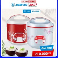 Nồi Cơm Điện Nắp Gài 1.8 Lít ASANZO RC-18AB Lòng Nồi Tráng Men Chống Dính - HÀNG CHÍNH HÃNG BẢO HÀNH 12 THÁNG