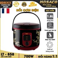 Nồi cơm điện nắp liền LORENTE LT- 858 dung tích 1.8L, công suất 700W. Nồi cơm điện độ bền cao, thân nhựa- MOSACO