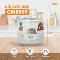Nồi cơm điện nắp rời 1.2L COMET CM8009 dùng cho 3-4 người bảo hành 12 tháng màu ngẫu nhiên