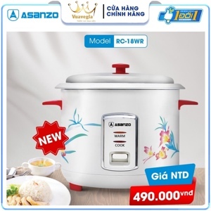 Nồi cơm điện nắp rời Asanzo 1.8 lít RC-18WR