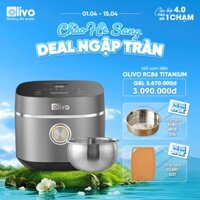 Nồi Cơm Điện OLIVO RC86 Titanium – Lòng Nồi INOX 304 Chống Dính Tự Nhiên, Nấu Cơm Ngon, Thiết Kế Tinh Tế, Sang Trọng