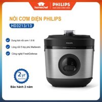 Nồi cơm điện Philips 1.8L HD3213, công suất 600W, lòng nồi 5 lớp, giữ nhiệt đến 48h, bảo hành 2 năm