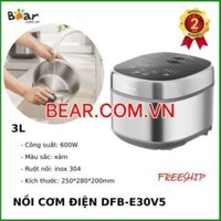 Nồi cơm điện ruột inox 3L Bear DFB-E30V5