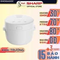 Nồi cơm điện Sharp 1.1L 790W Chính hãng, Hẹn giờ, mâm nhiệt 3D, 10 chức năng nấu KS-COM110DV-WH - SSHOP OFFICIAL