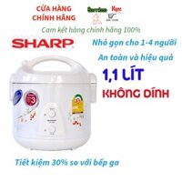 Nồi cơm điện Sharp 1,2 lít, lòng nồi 3 lớp dày dặn KS11ET