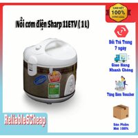 NỒI CƠM ĐIỆN SHARP KS-11ETV, Dung tích 1.0 Lít nhỏ gọn 3-4 người ăn,Phủ chống dính Poly-flon giúp cơm không dính vào đáy