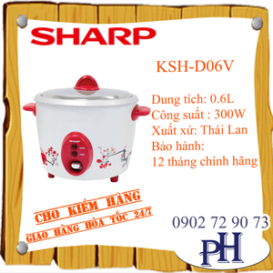 Nồi cơm điện Sharp KSH-D06V - 0.6 Lít, 300W
