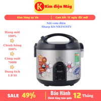 Nồi cơm điện Sharp KS-NR191STV-nồi cơm điện nắp gài 1l8-700W tiết kiện điện-chống dính- bảo hành 12 tháng toàn quốc