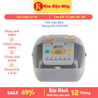 Nồi cơm điện Sharp KS-COM18V-nồi cơm điện tử 1l8- 830W tiết kiệm điện-chống dính-bảo hành 12 tháng toàn quốc