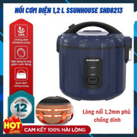 Nồi cơm điện SUNHOUSE 1.2L SHD8213 cho 1-2 người ăn, Nồi cơm điện nấu cháo cho bé ăn dặm