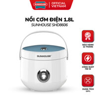 Nồi Cơm Điện Sunhouse 1.8L SHD8606 Thiết Kế Hiện Đại Có Nắp Gài, Chịu Nhiệt Tốt, Dễ Sử Dụng