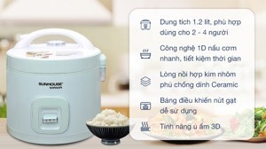 Nồi cơm điện Sunhouse Mama SHD8265B - 1.2L